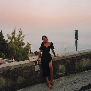 Black Puff Sleeve Midi Sundress